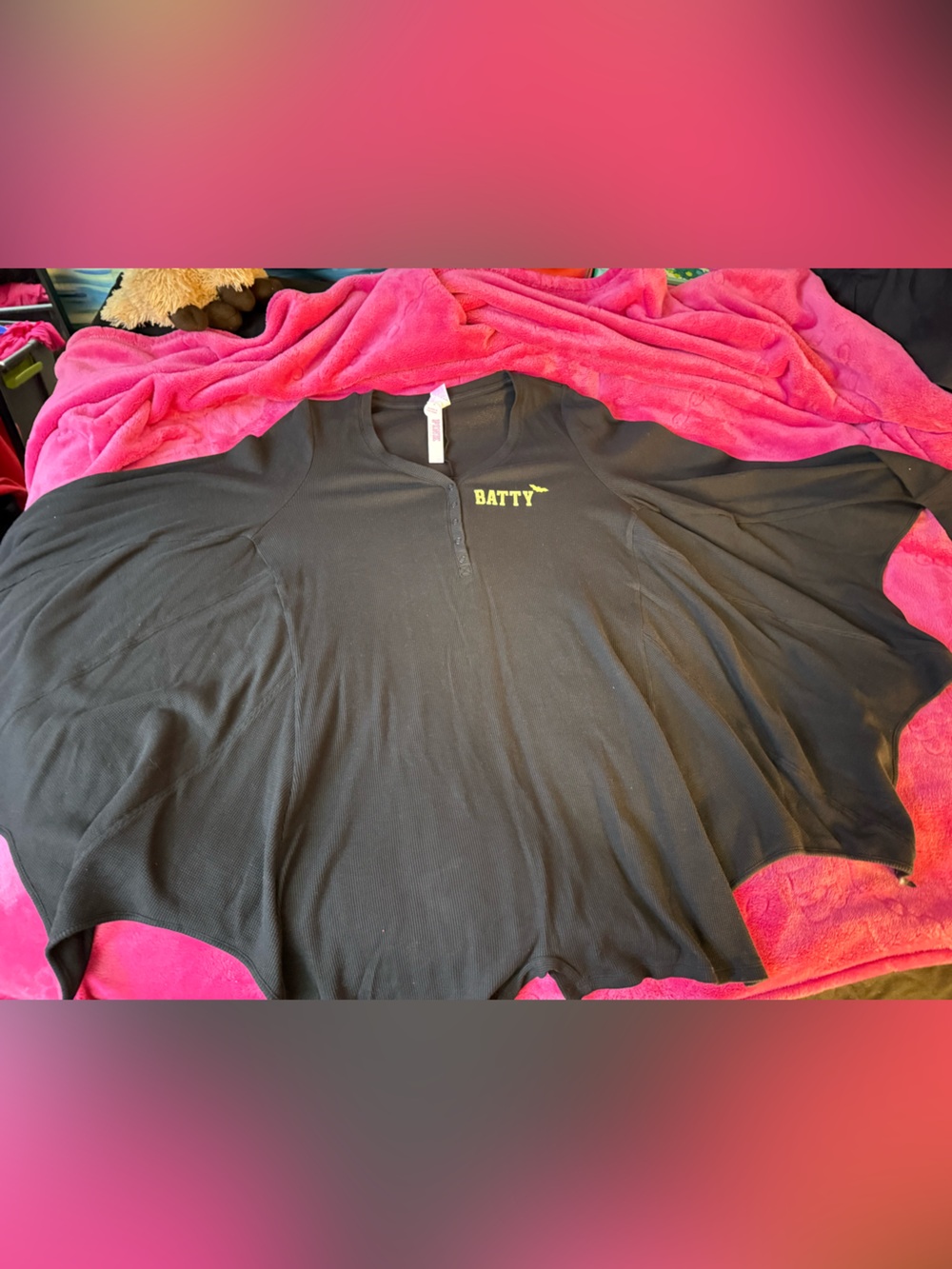 Victoria’s Secret PINK Sold Out It’s Batty Romper 🦇 Halloween Rare HTF XL OR L - Picture 4 of 4